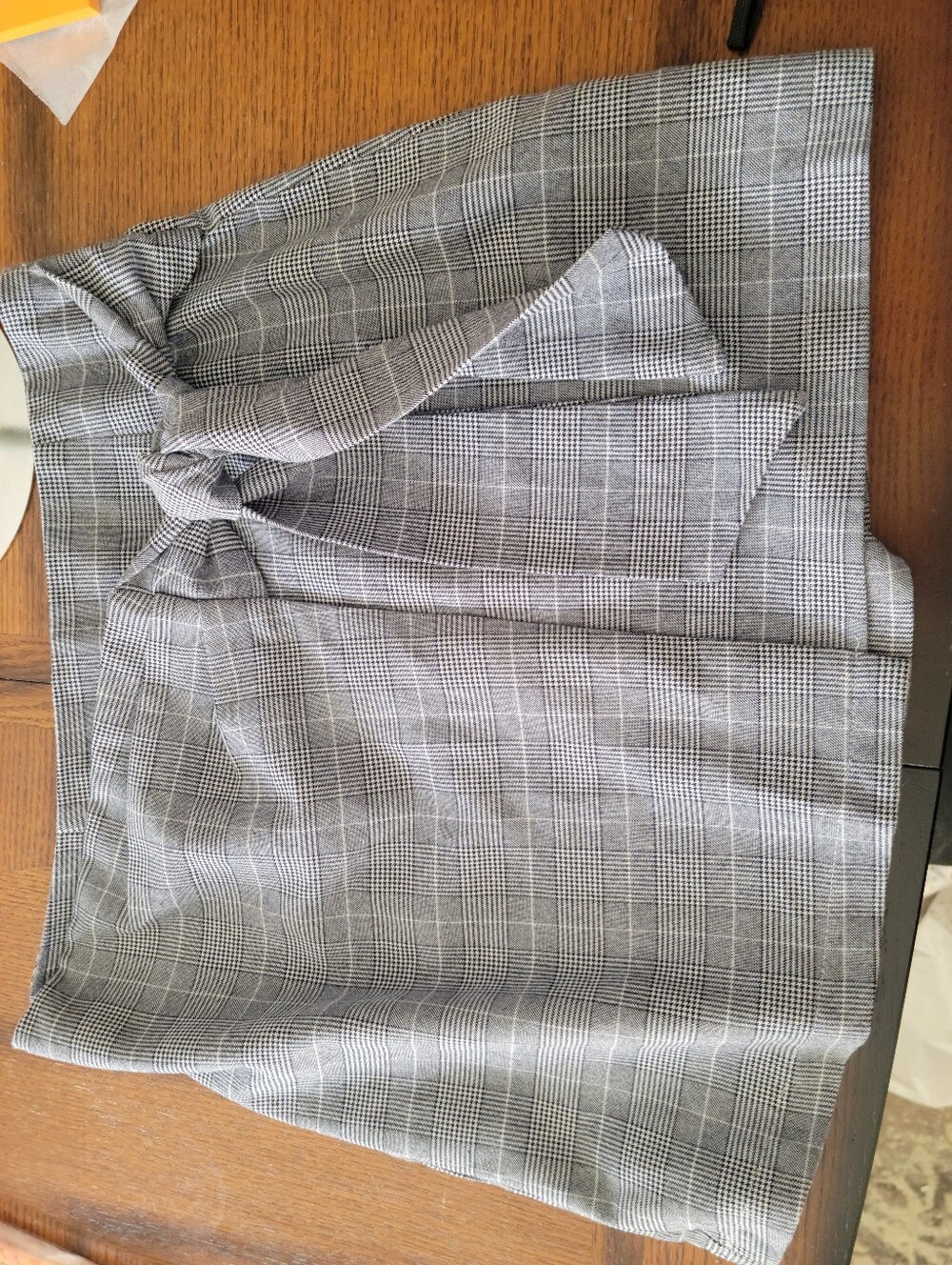 Plaid Tie-Waist Mini Skirt - Gray
